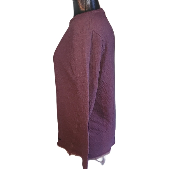 Buffalo David Bitton Burgundy Sweater with Tan Rough Edging L - Picture 5 of 8